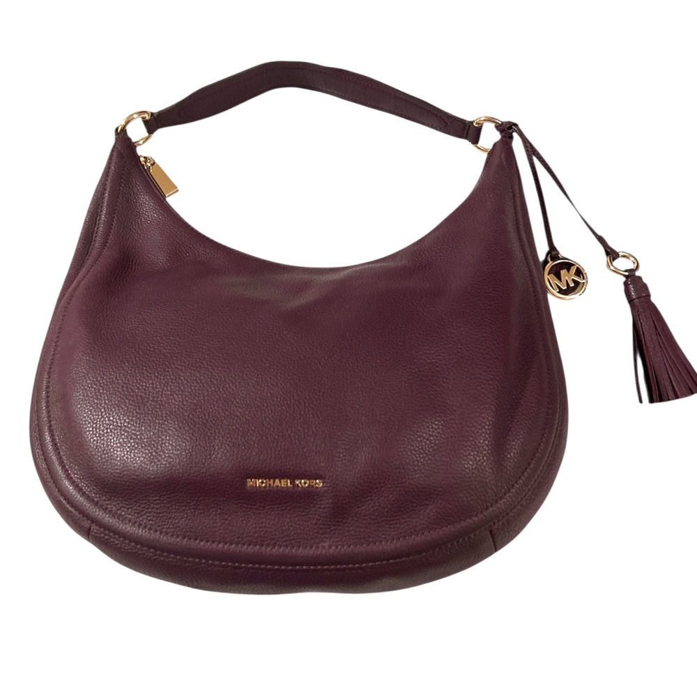 Michael Kors Lydia Mulberry/Purple Leather Hobo Bag with Gold Accents NWOT